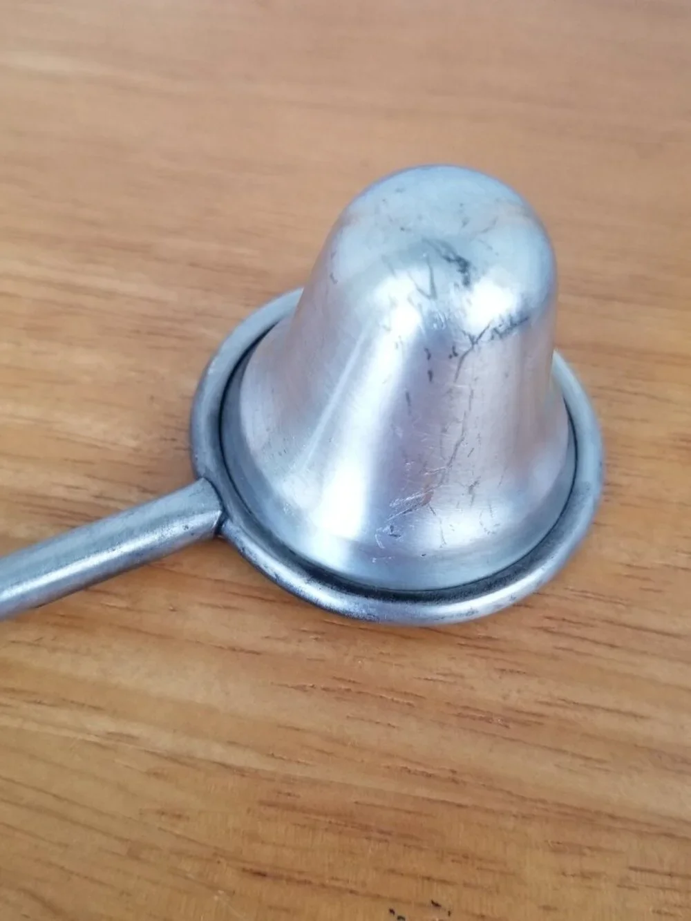 Vintage Wood and Pewter Candle Snuffer 10